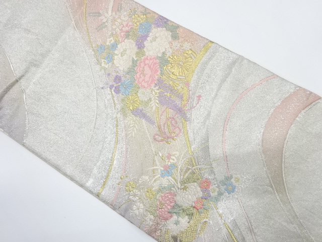 花車模様織り出し袋帯